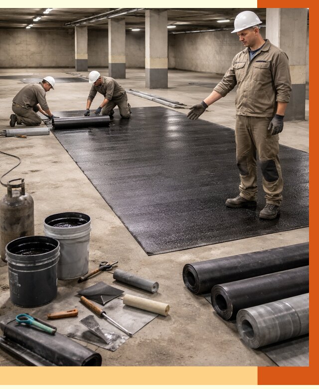 Гидроизоляция паркинга в Ноябрьске от 1216 руб/м² — профессиональная защита | ТепломастерНбс