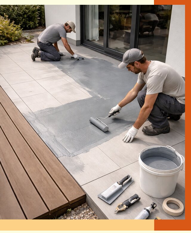 Гидроизоляция террасы в Ноябрьске под ключ от 7598 руб./м² | ТепломастерНбс