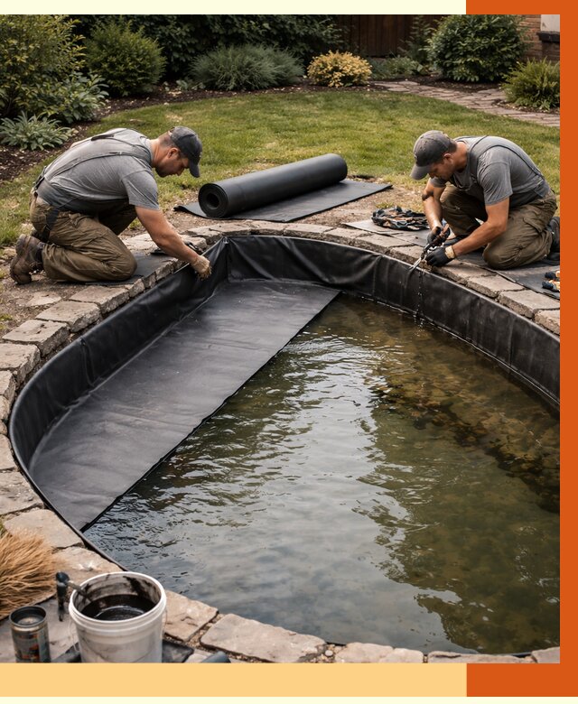 Гидроизоляция пруда в Ноябрьске от 15195 руб. под ключ | ТепломастерНбс профессионально