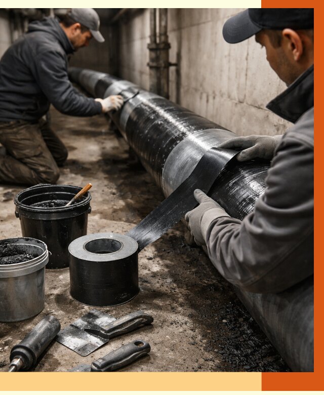 Гидроизоляция труб в Ноябрьске от 2533 руб. — профессиональная герметизация | ТепломастерНбс