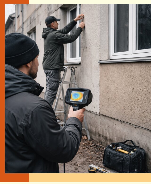 Тепловизионное обследование фасада в Ноябрьске для выявления дефектов