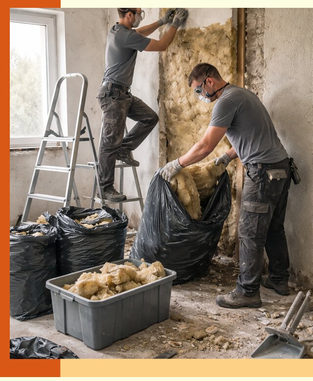 Демонтаж старого утеплителя и вывоз отходов в Ноябрьске