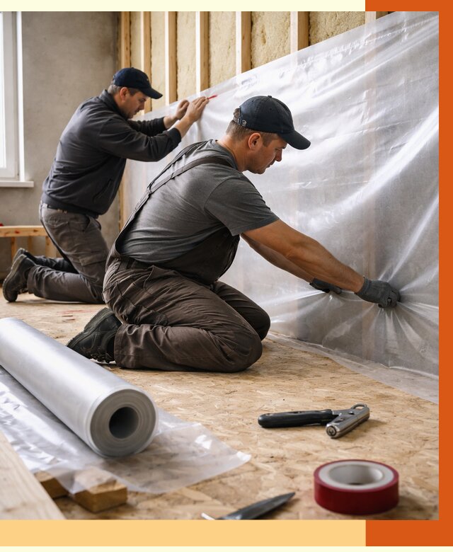 Монтаж пароизоляции в Ноябрьске от 2533 руб. — установка и укладка под ключ | ТепломастерНбс