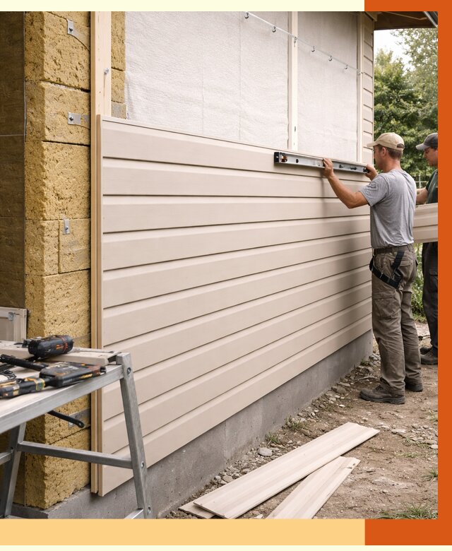 Монтаж сайдинга после утепления в Ноябрьске от 1874 руб. — обшивка и облицовка | ТепломастерНбс